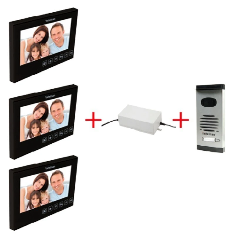 ALGAN 4.3” Renkli Dokunmatik LCD Görüntülü Villa Kitler (Üçlü)